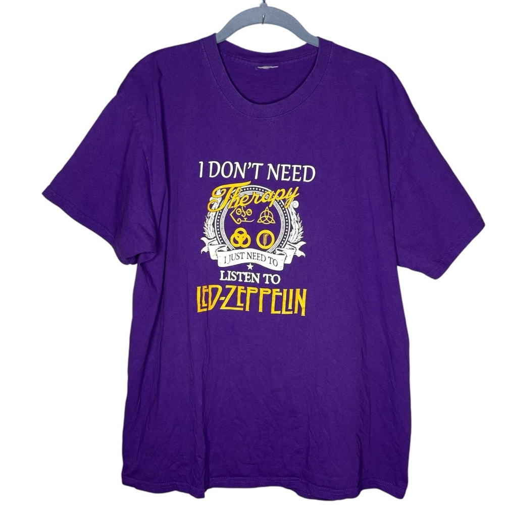 Led Zeppelin Purple Graphic T-Shirt ZoSo symbols mens size xl short sleeve shirt